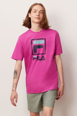 FILA Jack Tee Shirts Pink,Mens Clothing | CA.LBIUKH059